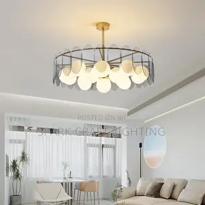 Modern Simple Luxury Adjustable Height Iron & Glass Energy Saving