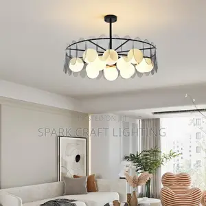 Modern Simple Luxury Adjustable Height Iron & Glass Energy Saving