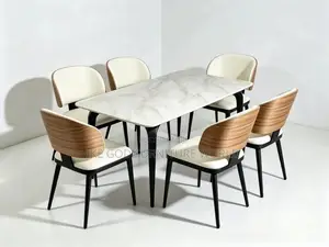 6seater Imported Turkey Marble Dining Table With Solid Chair
