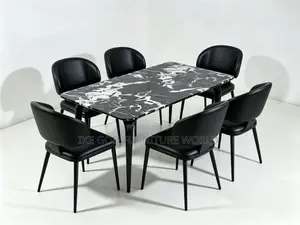 6seater Imported Turkey Marble Dining Table With Solid Chair