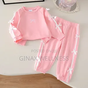 Baby Girls 2-Piece Tracksuit Set With Long Sleeve Sweatshirt & Joggers