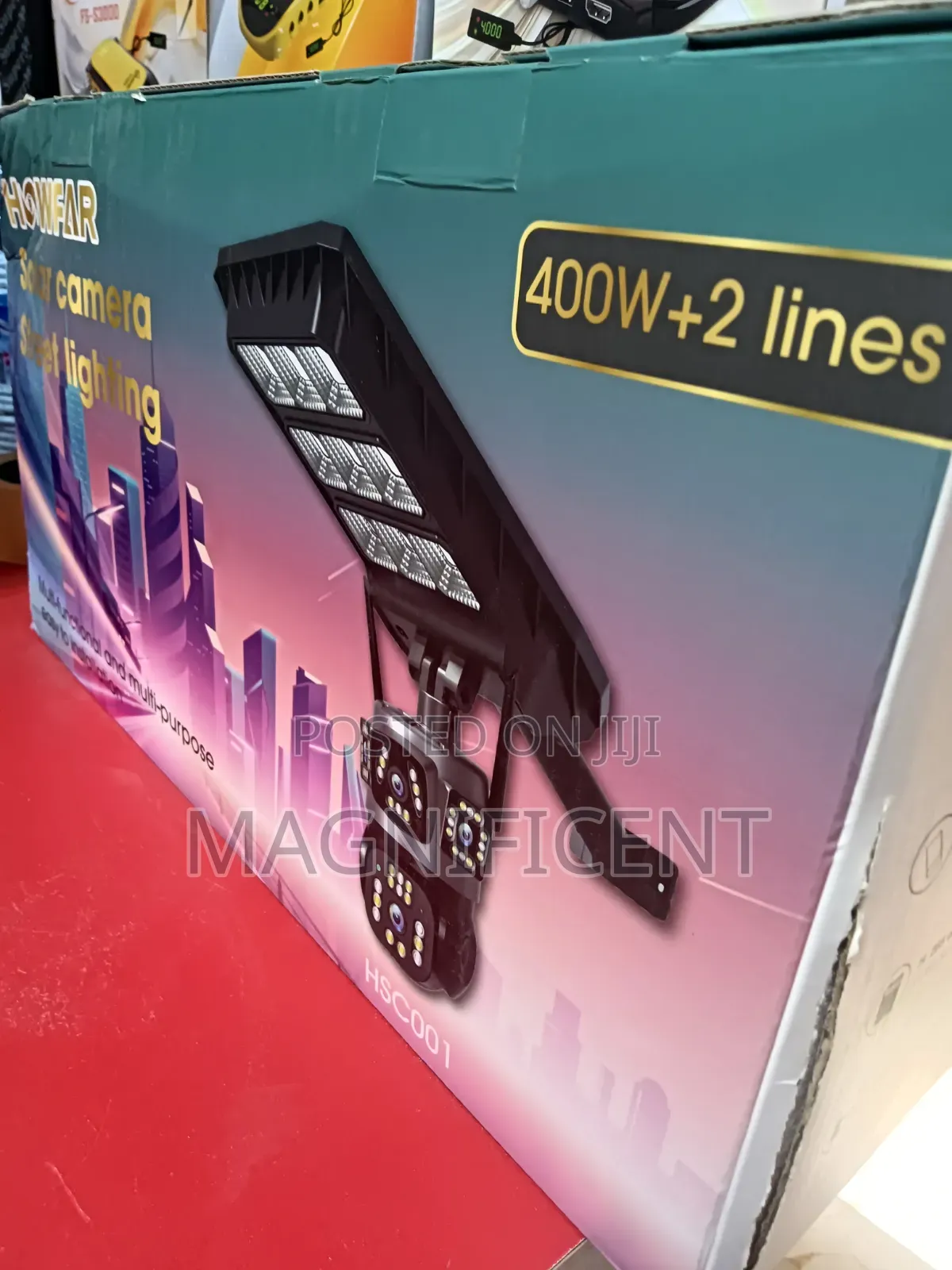 Howfar 400W Solar Street Light With 2-Line Lighting & Security Camera