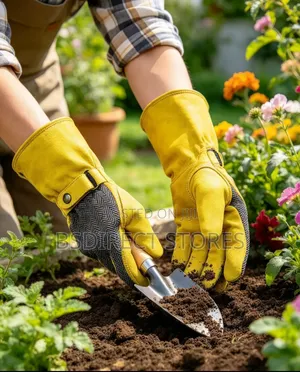 Kent& Stowe Leather Gauntlet Long Sleeve Gardening Gloves Fleece Lined