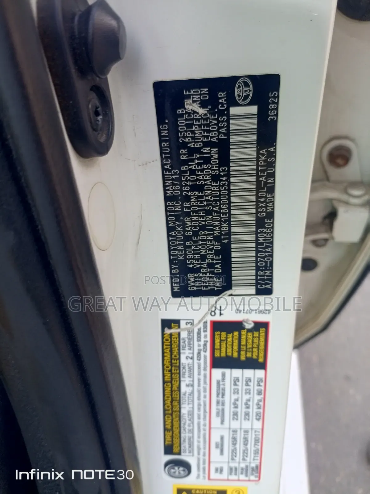 Toyota Avalon 2014 White