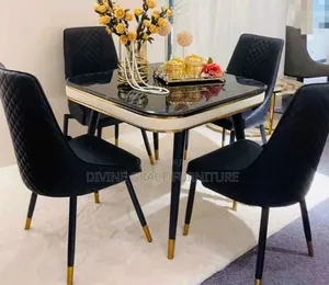 Modern Black 4 - Seater Dining Table