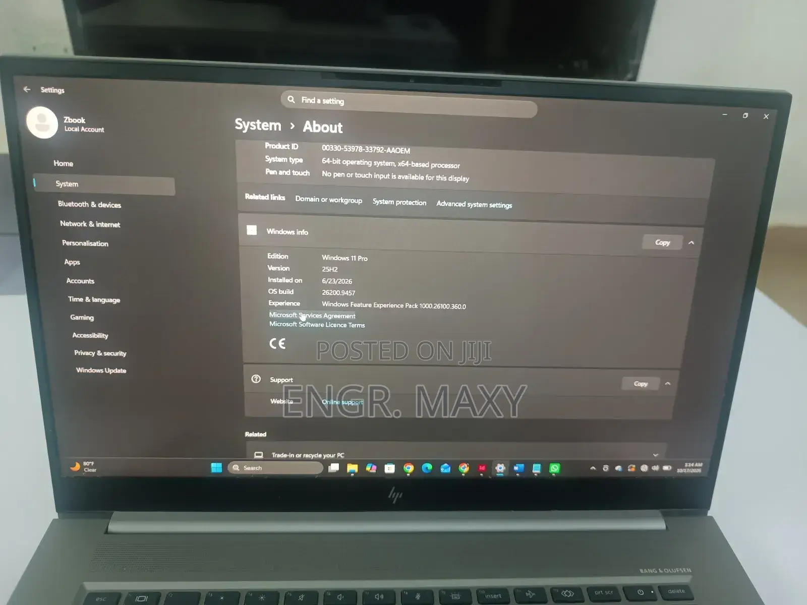Laptop HP Zbook Studio G7 32GB Nvidia SSD 512GB