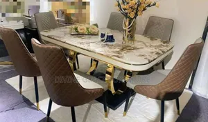 Premium Dining Table With Upholstered Chairs