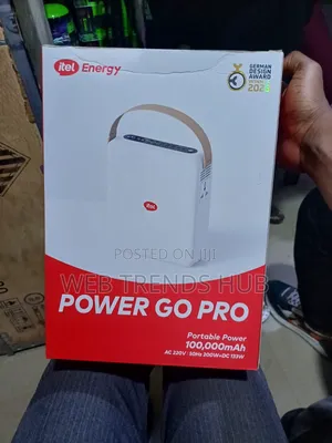 Itel Power Go Pro 100,000mAh Power Station – AC 220V / 200W Output.