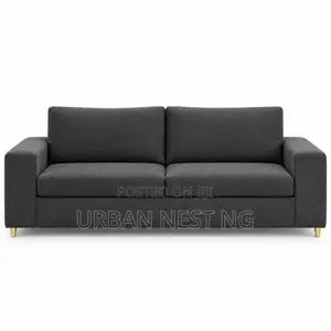 Modern 3-Seater Gray Fabric Sofa