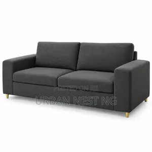 Modern 3-Seater Gray Fabric Sofa