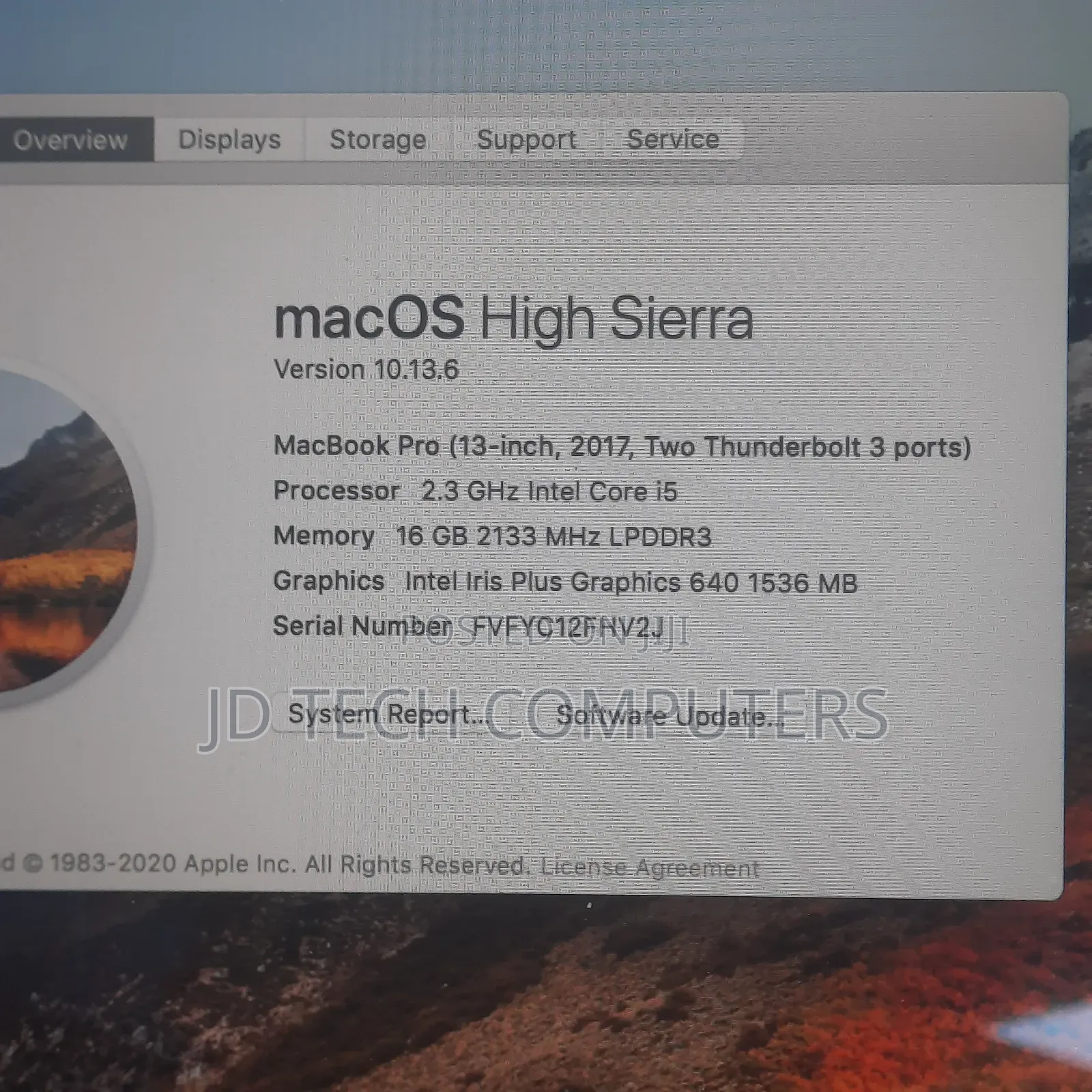 Laptop Apple MacBook Pro 2017 16GB Intel Core i5 SSD 256GB