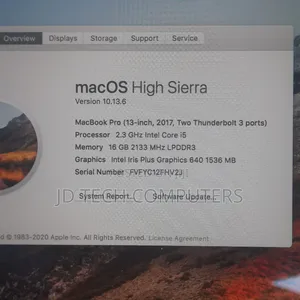 Laptop Apple MacBook Pro 2017 16GB Intel Core i5 SSD 256GB