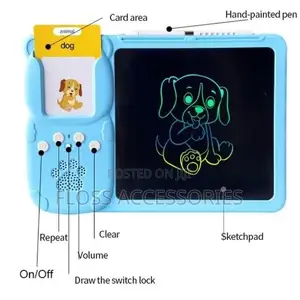 2-in-1 Talking Flash Cards Reader and LCD Writing Tablet