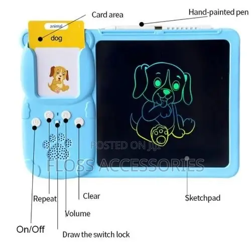 2-in-1 Talking Flash Cards Reader and LCD Writing Tablet