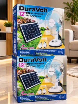 3in1 Duravolt Solar Rechargeable Table/Wall Fan