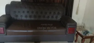 Modern Black Leather Complete Set Sofa