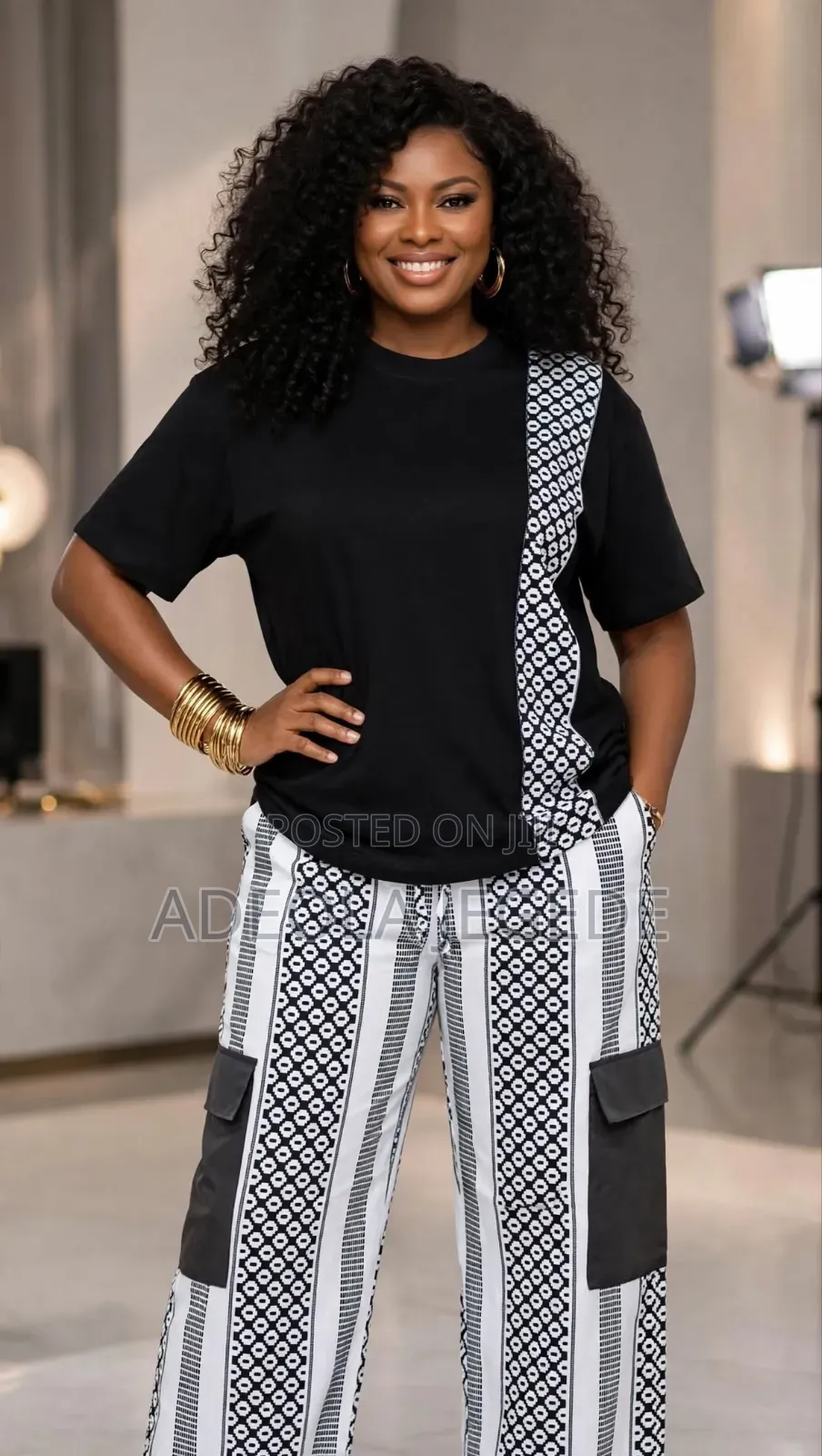 Luxury Monochrome Ankara Cargo Set