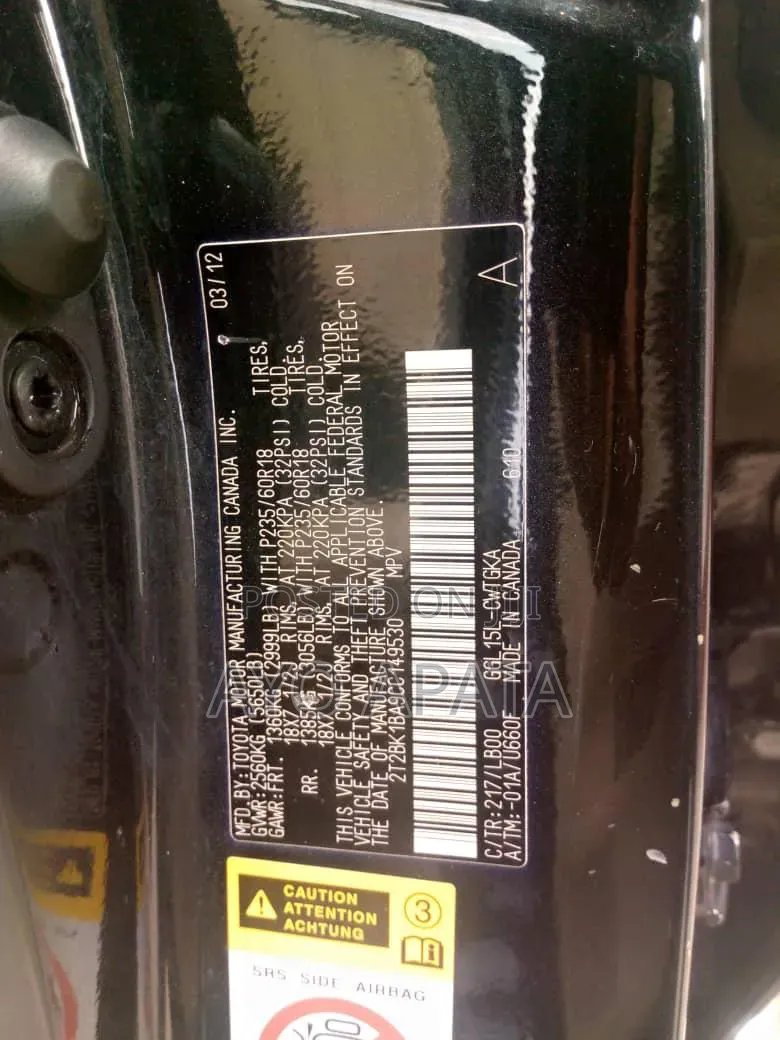 Lexus RX 2012 Black