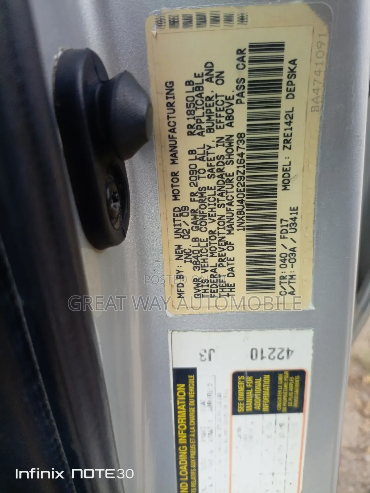Toyota Corolla 2008 Silver