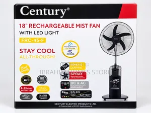 Century 18 Inches Rechargeable Mist Fan With LED Light