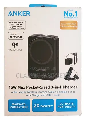 Anker 15W Max Pocket Sized 3 in 1 Charger