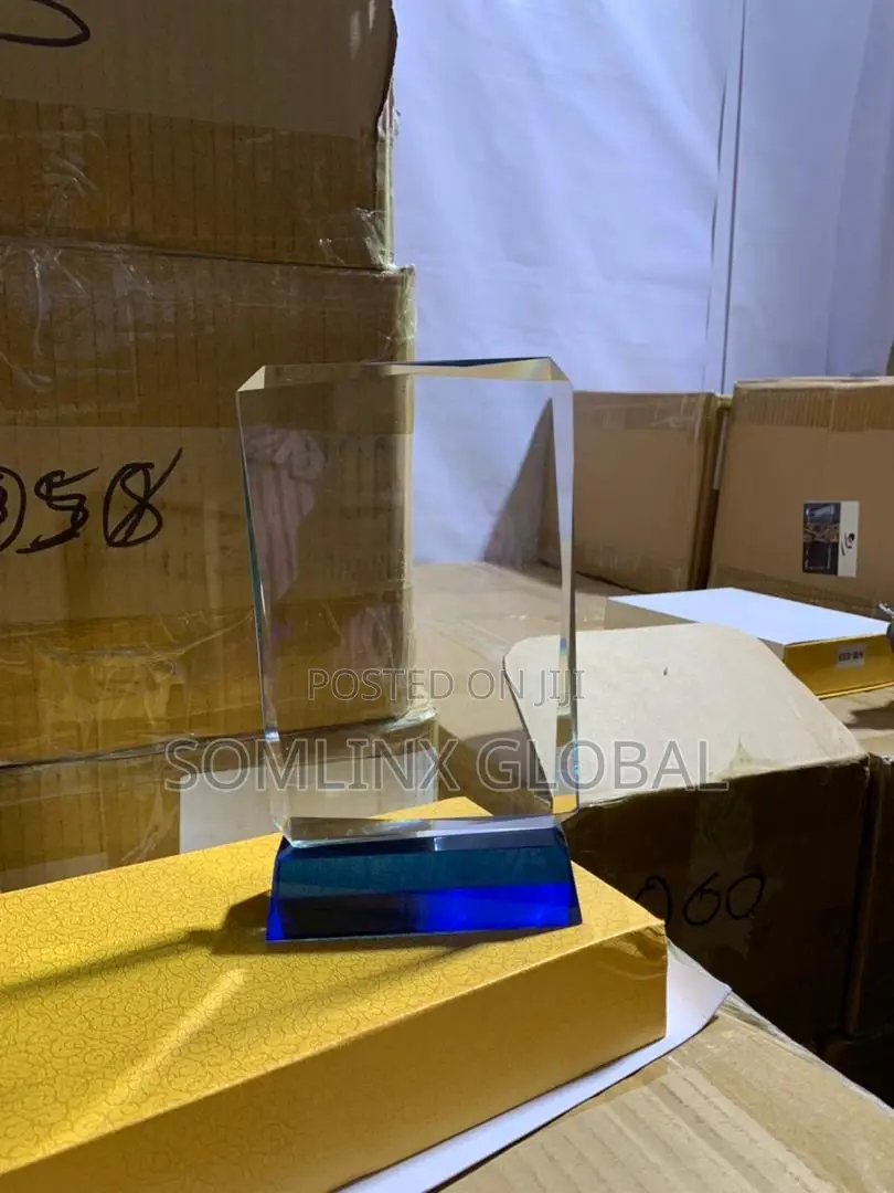 Glass Award (Square and Blue Base)