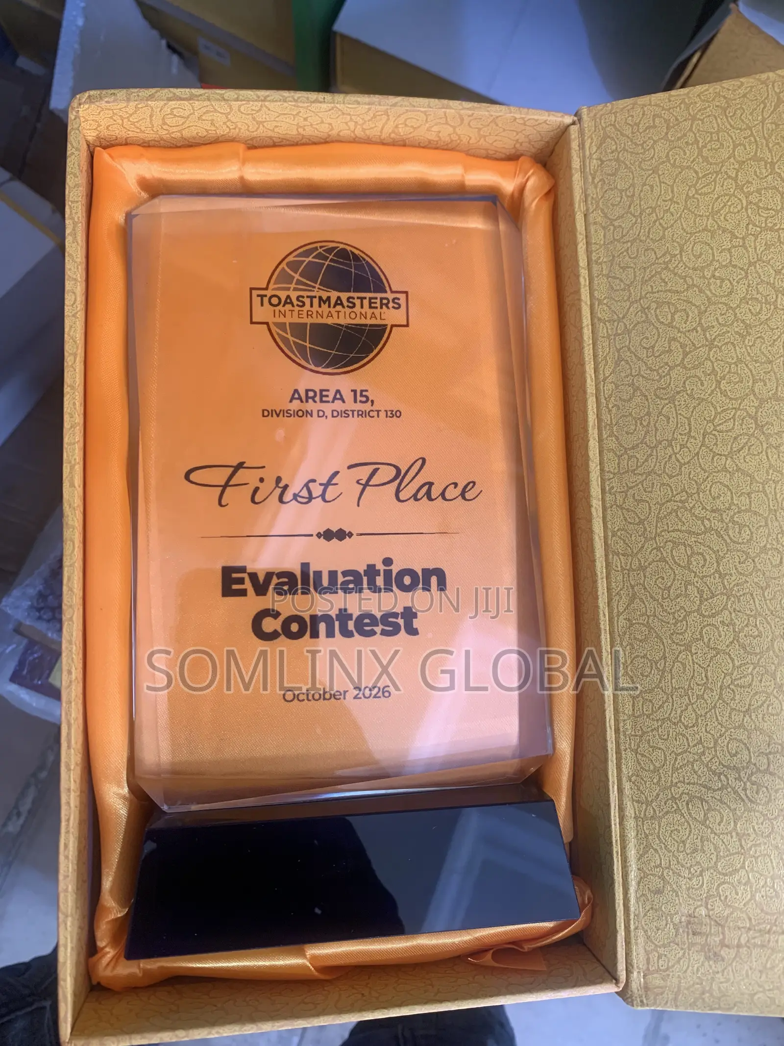Glass Award (Square and Blue Base)