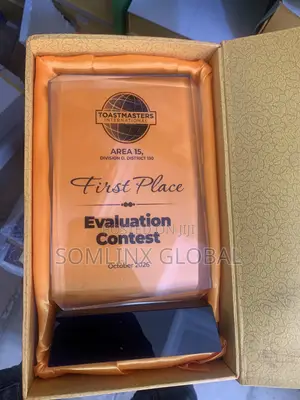 Glass Award (Square and Blue Base)