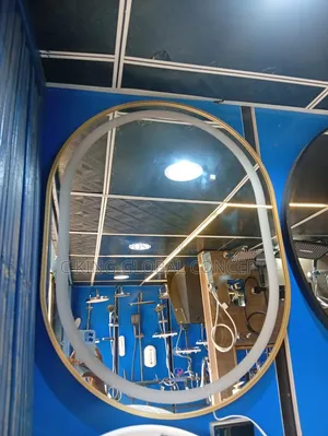 Brand New Oval LED Bathroom Mirror With Gold Frame - Touch Sensor