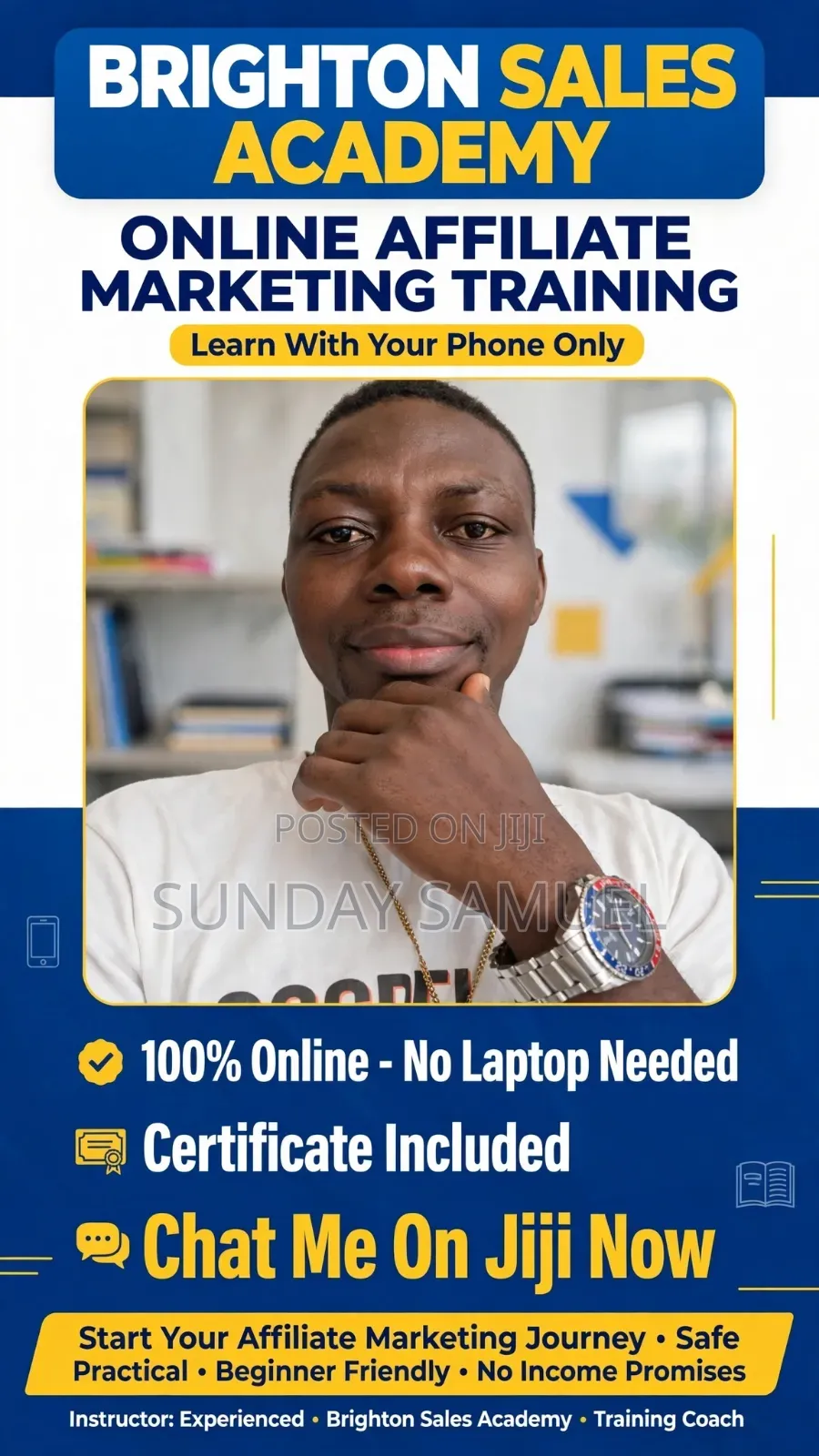 Online Affiliate Marketing Training With Phone-No Laptop+certificate