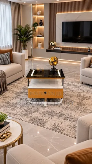 Gold Luxury Smart Center Table, Coffee/ Side Table