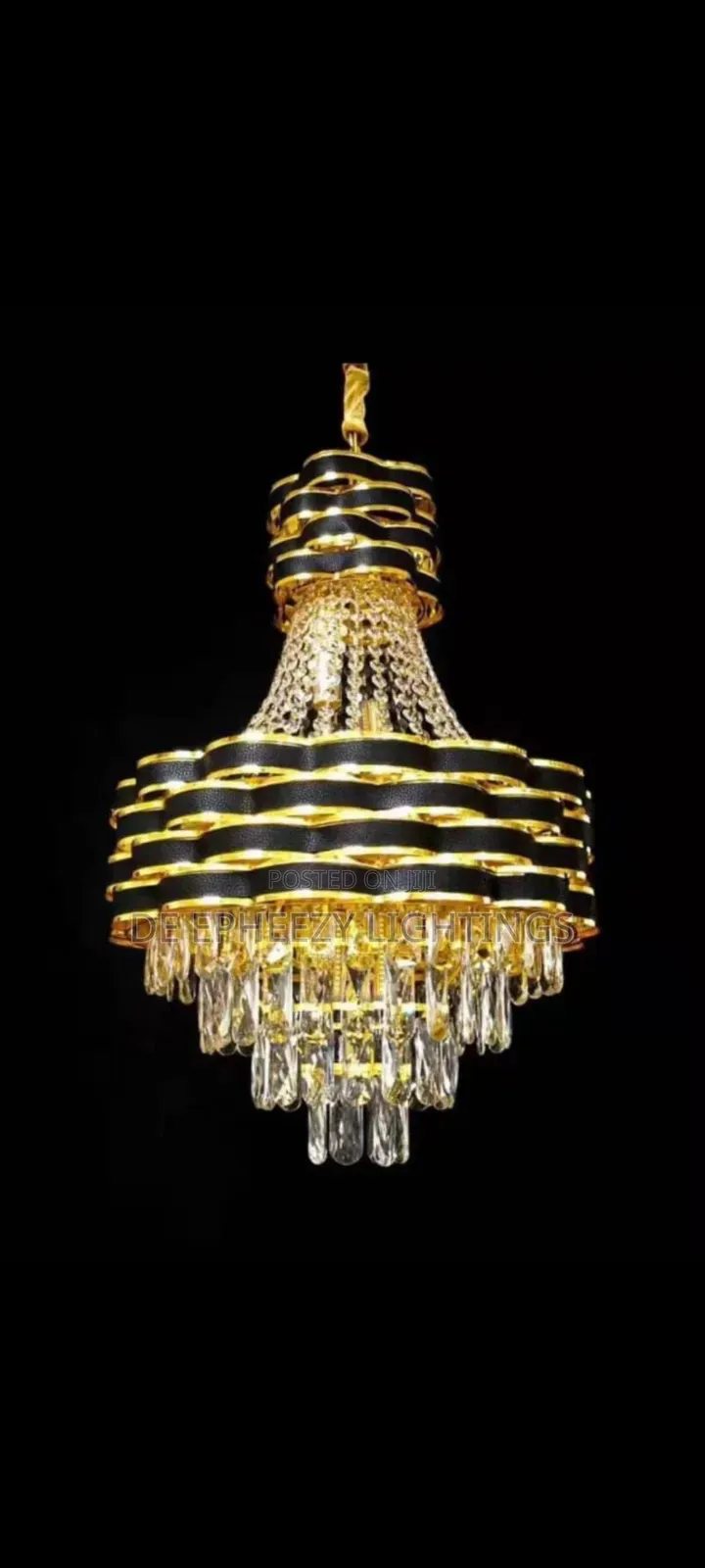 Luxury Gold/Black Plated K9 Crystal Chandelier