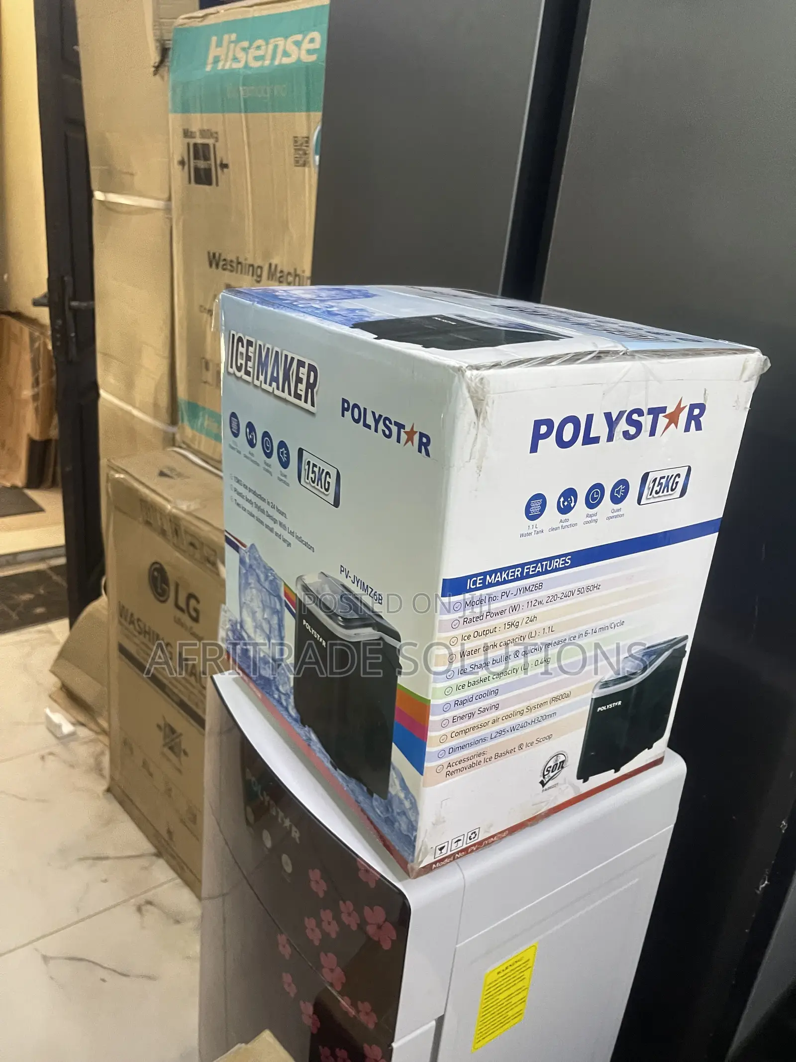 Polystar 15KG Ice Maker for Fresh Cold Drinks PV-JY1MZ6B