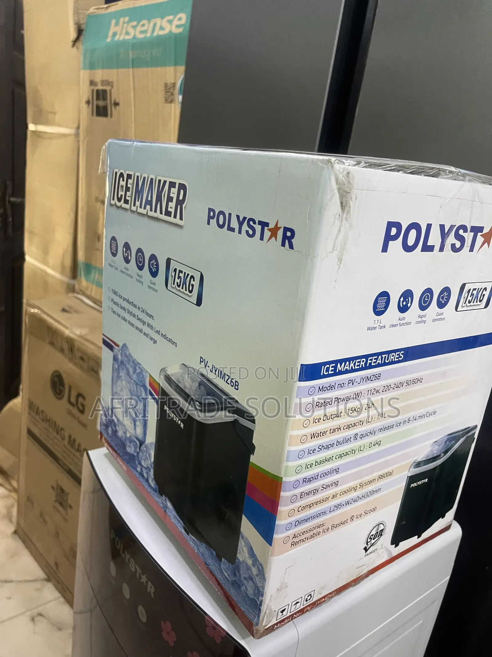 Polystar 15KG Ice Maker for Fresh Cold Drinks PV-JY1MZ6B