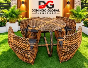 4 Seater Outdoor Wicker Rattan Bistro Dining Set.