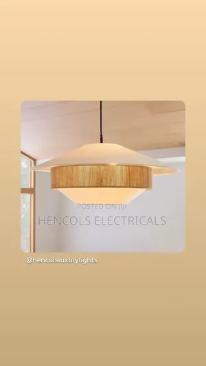 Modern Cream and Natural Rattan Pendant Ceiling Light