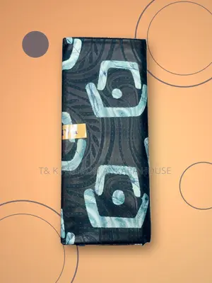 Kampala Teal & Light Blue Printed Fabric,