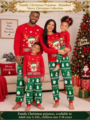 Family Christmas Reindeer Pajamas Set