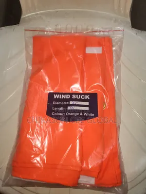 22" X 65" Orange and White Wind Sock
