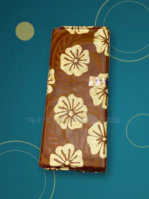 Brown & Cream Floral Printed Fabric 5 Yards