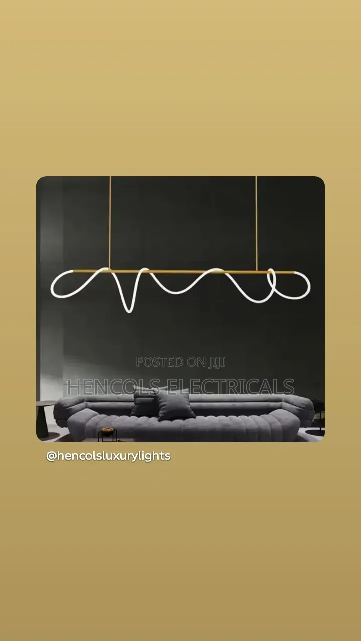 Modern Gold and White Wave Pendant Chandelier
