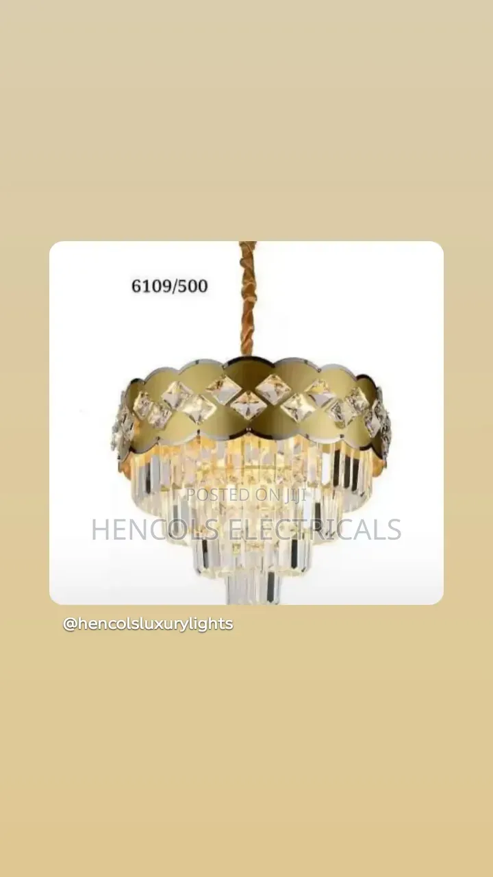 Luxury Gold Crystal Tiered Pendant Chandelier
