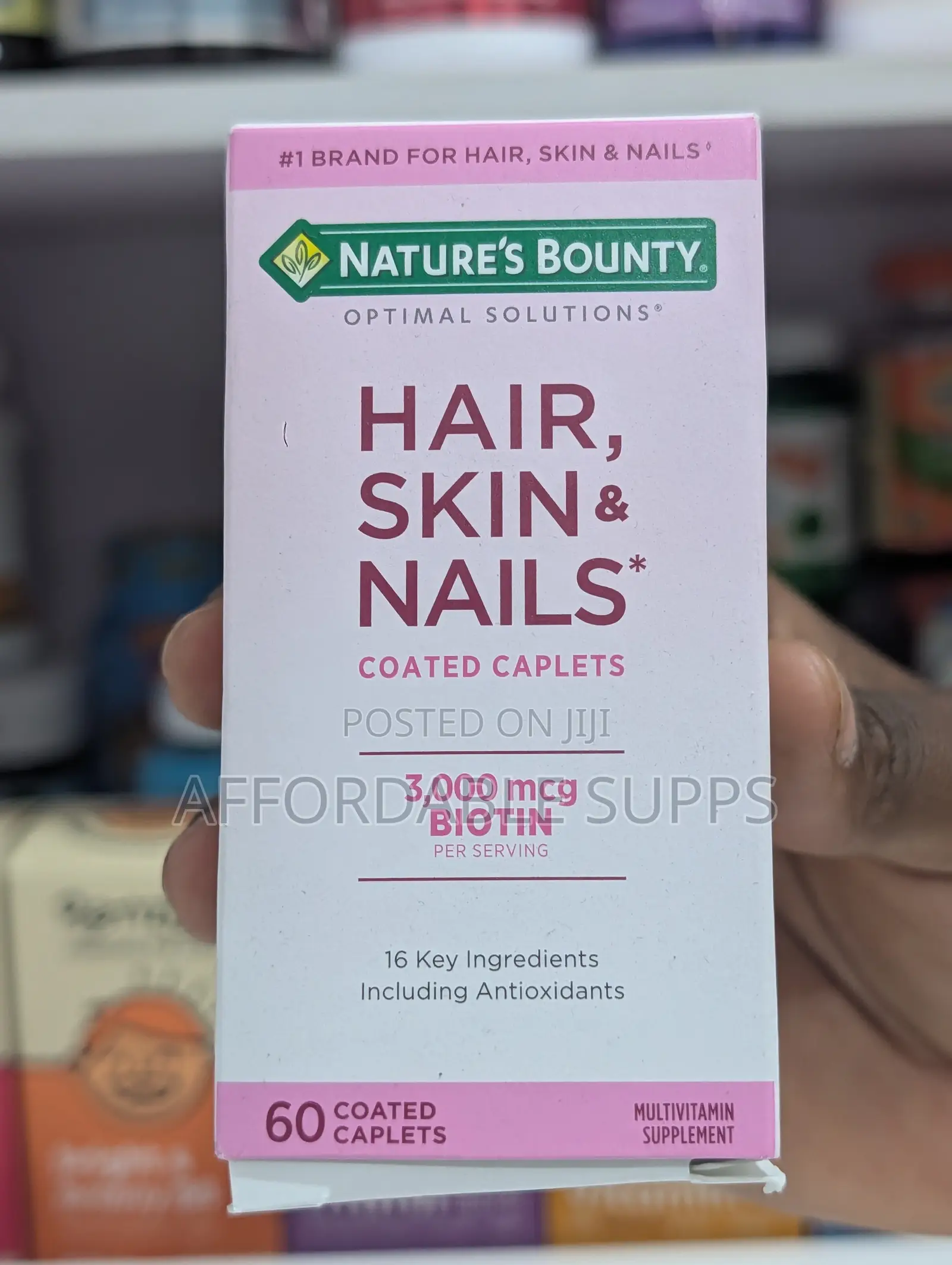 Nature's Bounty Hair, Skin & Nails Biotin 3000mcg – 60 Caplets
