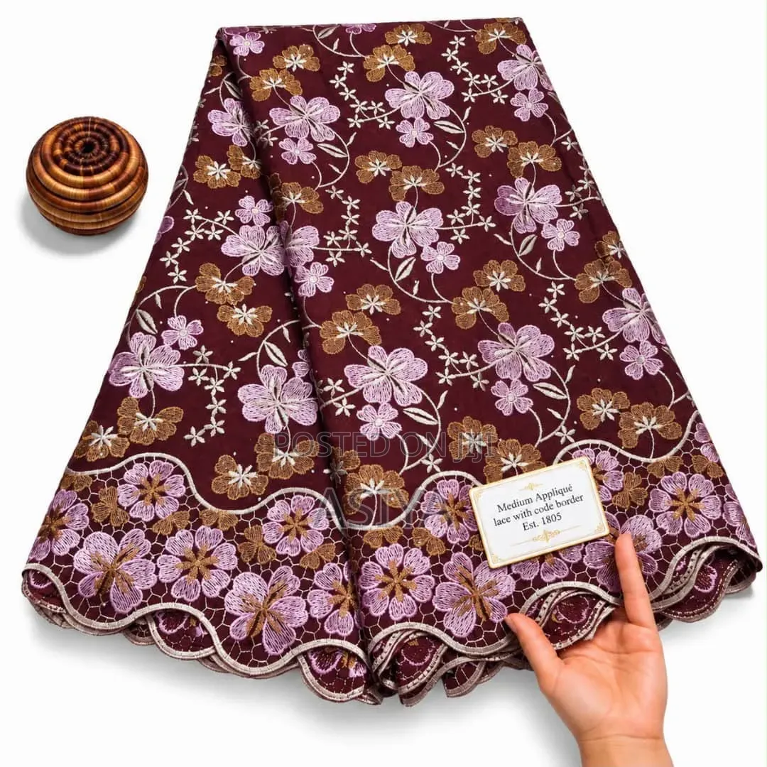 Burgundy Lace Code Border - 5Yds - Glam
