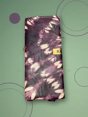 Plum & Cream Tie-Dye Printed Fabric, 5Yards