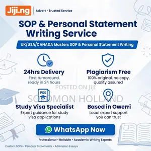 SOP & Personal Statement Writer - UK/USA/Canada Masters - Owerri