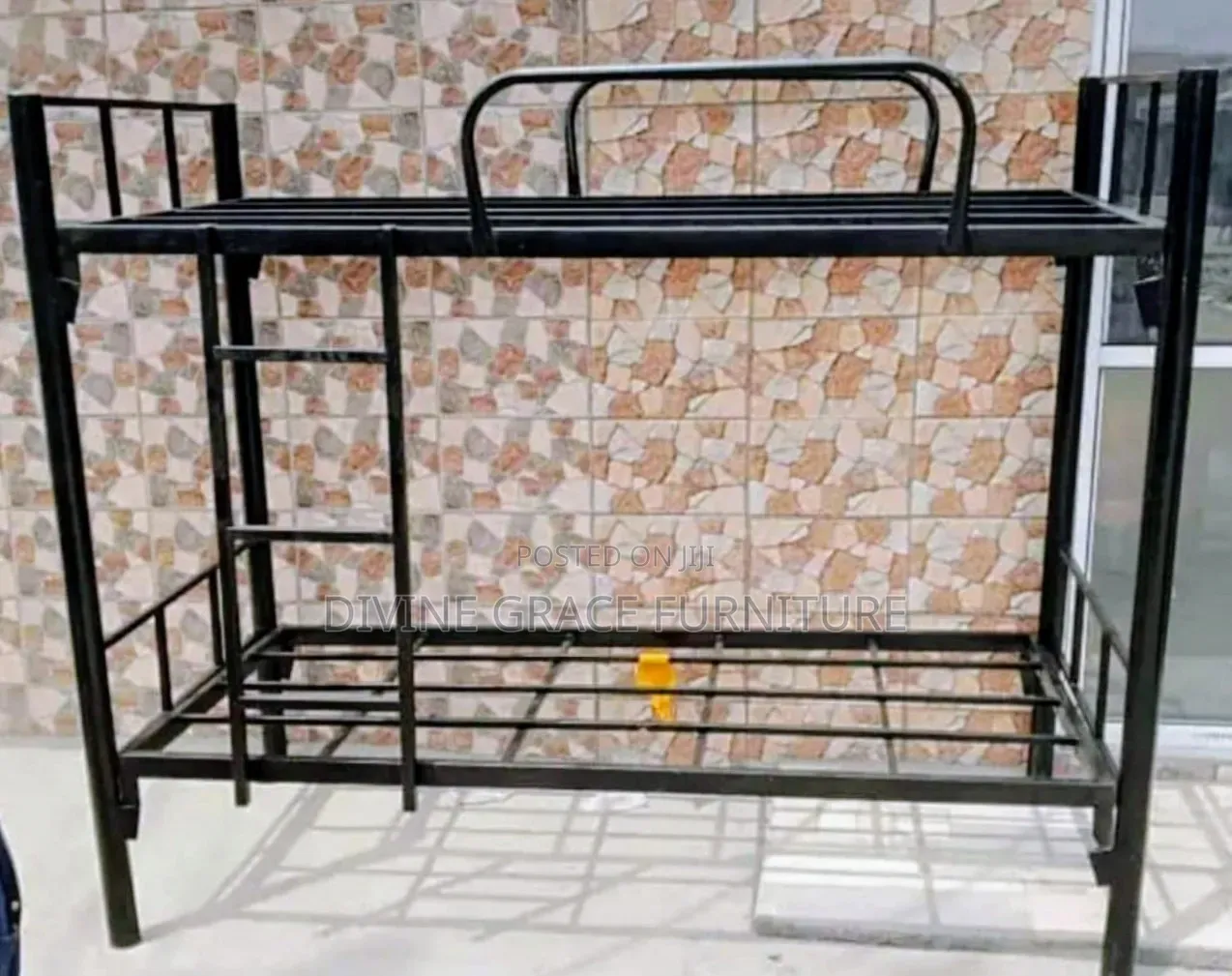 Strong Black Metal Double Bunk Bed