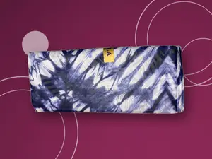 Blue & White Tie-Dye Printed Fabric, 5Yards