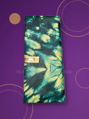 Teal & Yellow Tie-Dye Printed Fabric, [5] Yards