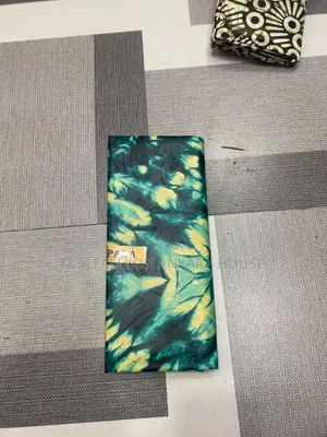 Teal & Yellow Tie-Dye Printed Fabric, [5] Yards